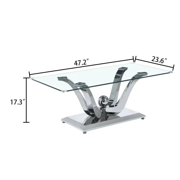 CT033 Rectangular Glass Table Top Coffee Table By Artisan Furniture 15