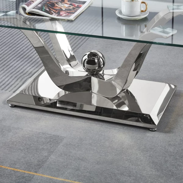 CT033 Rectangular Glass Table Top Coffee Table By Artisan Furniture 17