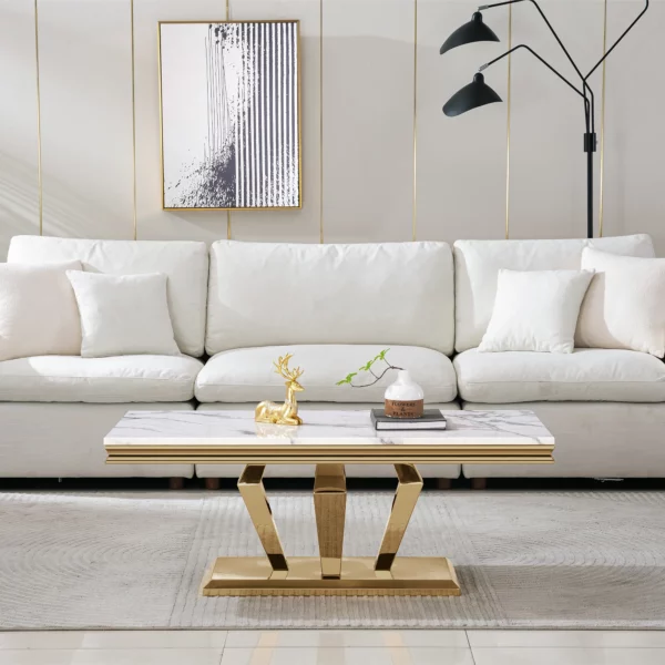 CT308 Rectangular Marble Coffee Table by Artisan Furniture 21