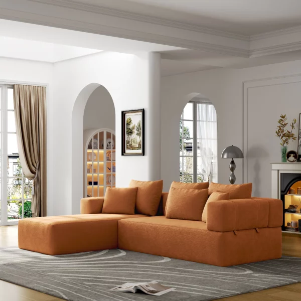 8090 Chenille Fabric Sectional Sofa by Artisan Furniture 14