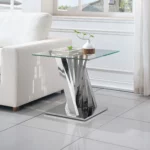 ET031 Glass Pedestal Table Top End Table by Artisan Furniture End Tables Mobilia Cleopatra 20 ET031 Glass Pedestal Table Top End Table by Artisan Furniture 20