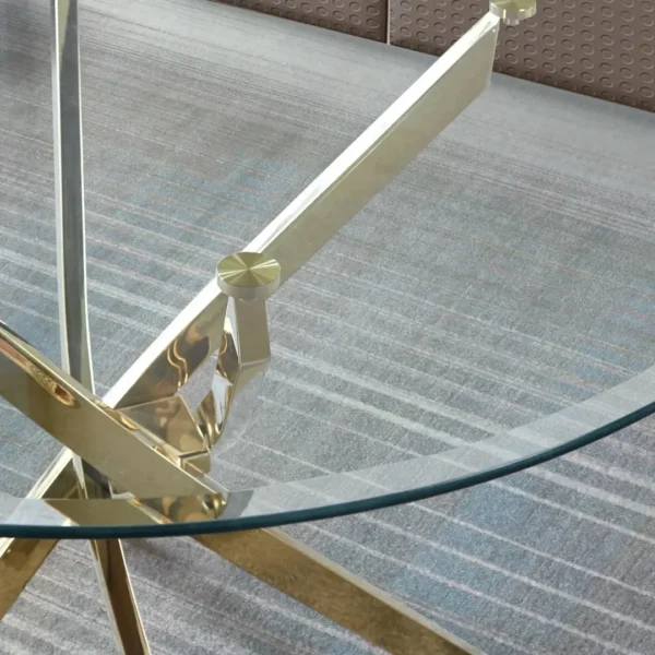 DT666 Round Tempered Glass Dining Table By Artisan Furniture - Image 5