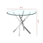 DT666 Round Tempered Glass Dining Table By Artisan Furniture - Image 7