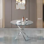 DT666 Round Tempered Glass Dining Table By Artisan Furniture