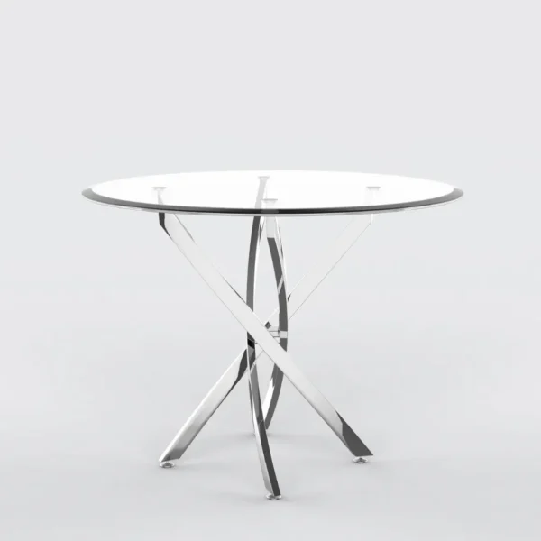 DT666 Round Tempered Glass Dining Table By Artisan Furniture - Image 6