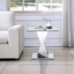 ET031 Glass Pedestal Table Top End Table by Artisan Furniture - Image 6