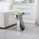 ET031 Glass Pedestal Table Top End Table by Artisan Furniture - Image 7