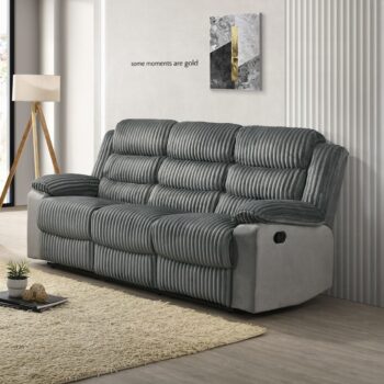 Lesley Motion Sofa in Gray Corduroy LV04620 By ACME