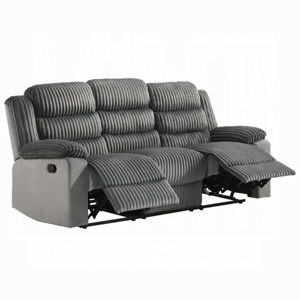 Lesley Motion Sofa in Gray Corduroy LV04620 By ACME 11