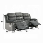 Lesley Motion Sofa in Gray Corduroy LV04620 By ACME 22