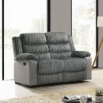 Lesley Motion Loveseat in Gray Corduroy & Velvet LV04621 By ACME 17