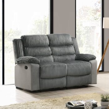 Lesley Motion Loveseat in Gray Corduroy & Velvet LV04621 By ACME