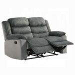 Lesley Motion Loveseat in Gray Corduroy & Velvet LV04621 By ACME 18