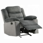 Lesley Motion Glider Recliner in Gray Corduroy & Velvet LV04622 By ACME 18