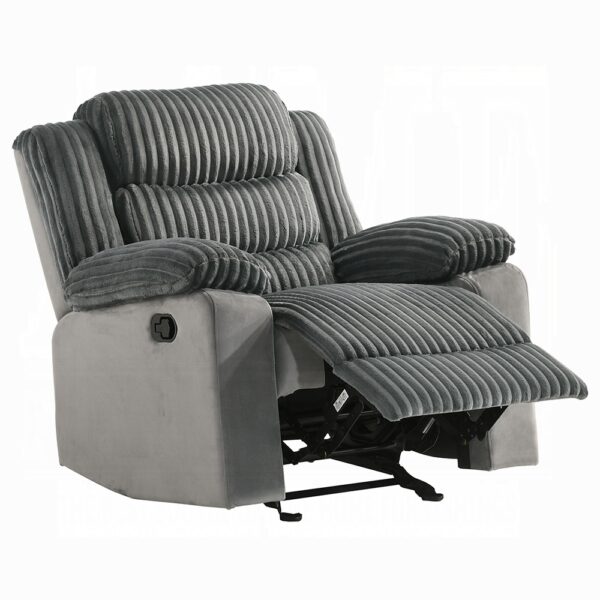 Lesley Motion Glider Recliner in Gray Corduroy & Velvet LV04622 By ACME 11