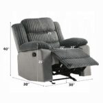 Lesley Motion Glider Recliner in Gray Corduroy & Velvet LV04622 By ACME 20