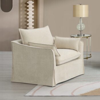 Shane Chair with 2 Pillows in Beige Linen LV02912 By ACME