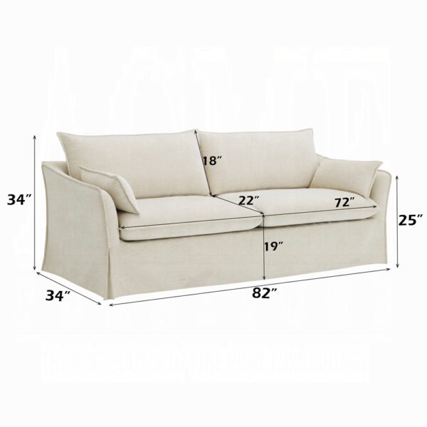 Shane Sofa with 2 Pillows in Beige Linen LV02910 By ACME 10