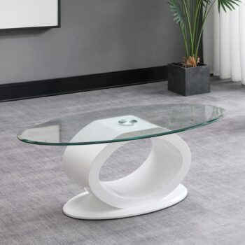 Larry Coffee Table in White High Gloss Finish LV03185 By ACME