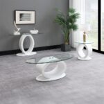 Larry Sofa Table in White High Gloss Finish LV03187 By ACME 11