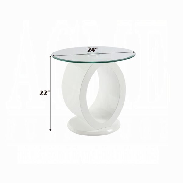 Larry End Table in White High Gloss Finish LV03186 By ACME 7