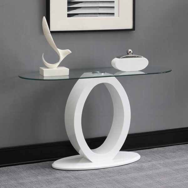 Larry Sofa Table in White High Gloss Finish LV03187 By ACME 6