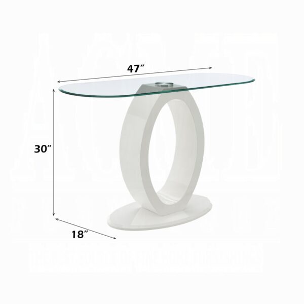 Larry Sofa Table in White High Gloss Finish LV03187 By ACME 7