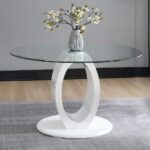 Larry Round Dining Table in White High Gloss Finish DN03175 By ACME 9
