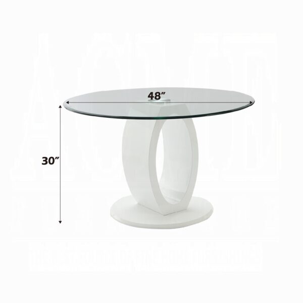 Larry Round Dining Table in White High Gloss Finish DN03175 By ACME 7