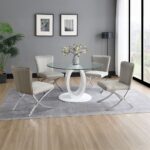 Larry Round Dining Table in White High Gloss Finish DN03175 By ACME 11