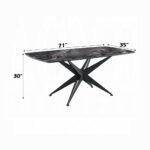Klaus Black Dining Table with Crystal Tempered Glass Top DN03045 By ACME 15