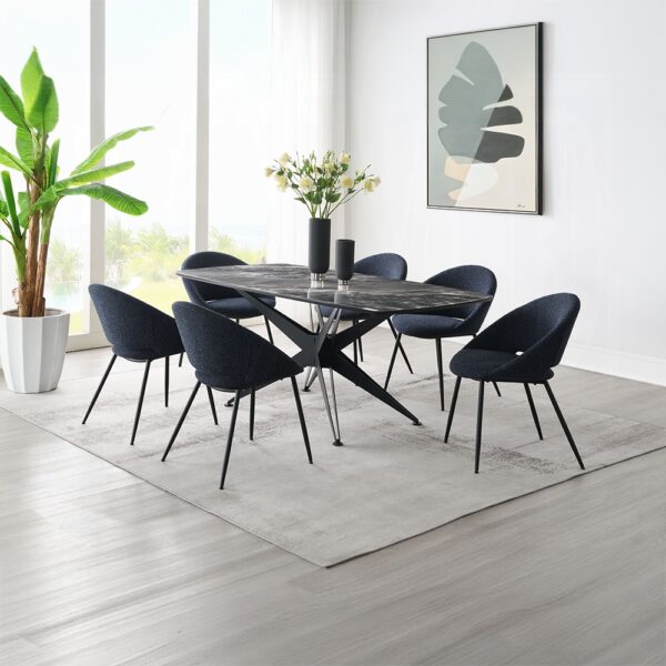 Klaus Side Chair in Black Boucle DN03047 By ACME 12