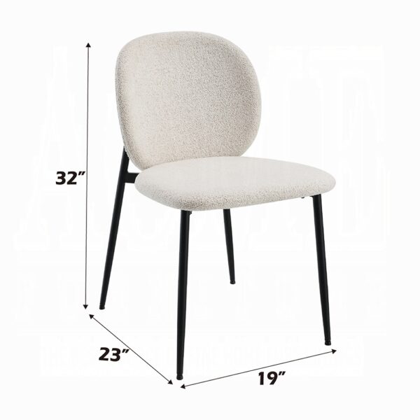 Klaus Side Chair in White Boucle DN03046 By ACME 9