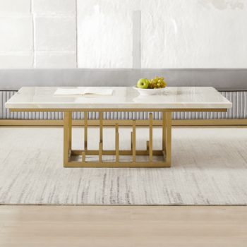 Homey Design HD-06 Coffee Table in White Gold