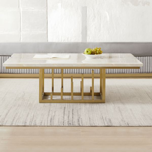 Homey Design HD-06 Coffee Table in White Gold 4