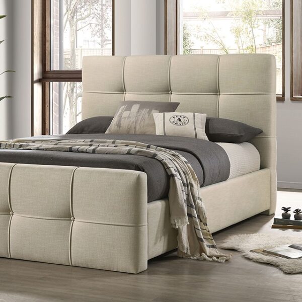 Merced Beige Bed FM72007BG By Furniture Of America 5