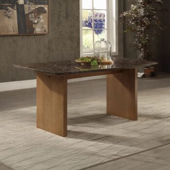 Jaramillo Dining Table With Marble Top & Natural Finish DN03465 By ACME