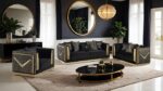 Doriphei Black Velvet/Gold Sofa FM67000BK-SF By Furniture Of America 8