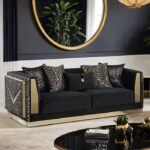 Doriphei Black Velvet/Gold Sofa FM67000BK-SF By Furniture Of America 7