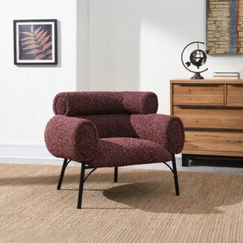 Mardi Maroon Chair in Tweed LV04292 By ACME