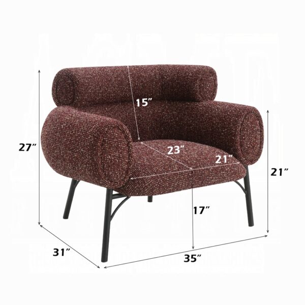 Mardi Maroon Chair in Tweed LV04292 By ACME 13