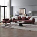 Mardi Maroon Sofa with 3 Pillows in Tweed LV04290 By ACME 20
