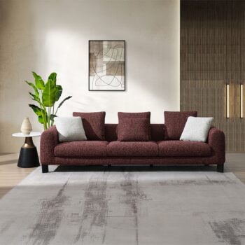 Mardi Maroon Sofa with 3 Pillows in Tweed LV04290 By ACME
