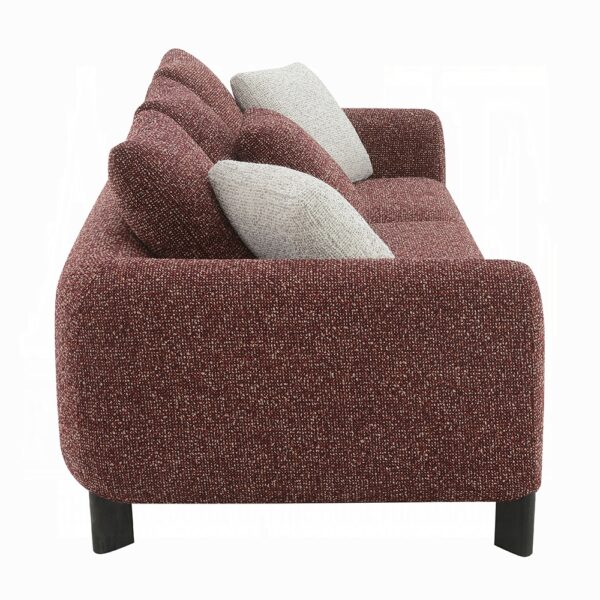 Mardi Maroon Sofa with 3 Pillows in Tweed LV04290 By ACME 10