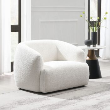 Lucifer Chair in White Shimmer Chenille LV03527 By ACME