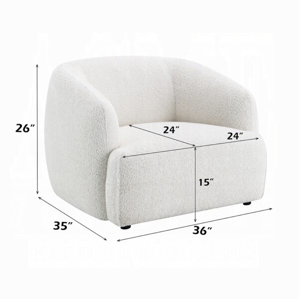 Lucifer Chair in White Shimmer Chenille LV03527 By ACME 11