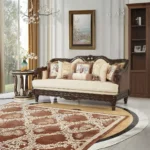 Brown Leather Victorian Sofa Set Homey Design HD-386 - Image 3