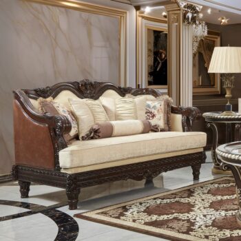 Brown Leather Loveseat Homey Design HD-386