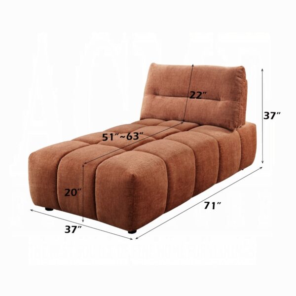 Loanna Moludar – Chaise in Coral Red Chenille LV04051 By ACME 11