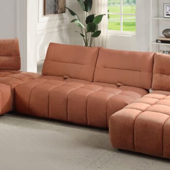Loanna Moludar – Loveseat in Coral Red Linen LV04052 By ACME